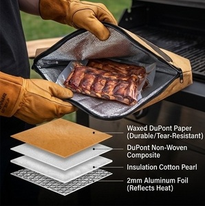 21 INCHES Durable BBQ tyvek paper Bag with Insulated Lining Eco Friendly Reusable Organizer for Meat Blanket Grill Accessories - Product Image 5