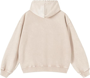 เสื้อฮู้ดซิปผู้ชายไซส์ใหญ่ สีพื้น ผ้าฝ้ายเฟรนช์เทอร์รี่ แจ็คเก็ตมีฮู้ดลำลอง มีกระเป๋าจิงโจ้ เหมาะสำหรับใส่ในฤดูใบไม้ร่วง - Product Image 3
