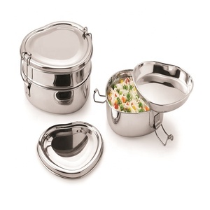 Boîte à déjeuner en forme de cœur, boîte à déjeuner en acier inoxydable avec assiette de collations en acier inoxydable - Product Image 2