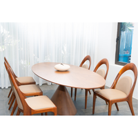 Ensemble de table à manger en bois massif, table à manger moderne en bois naturel et chaises pour la maison, le restaurant, l'hôtel PISANO