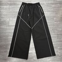 Ensemble de survêtement d'hiver léger à capuche pour homme, personnalisé, avec bande réfléchissante, en polyester/coton, noir, coupe ample et décontractée, avec cordon de serrage