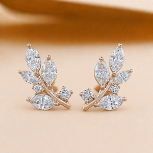 Pendientes de Plata de Ley 925 con Diamantes de Corte Marquesa y Moissanita en Forma de Hoja para Mujer, Joyería de Moda para Compromiso y Boda - Product Image 6