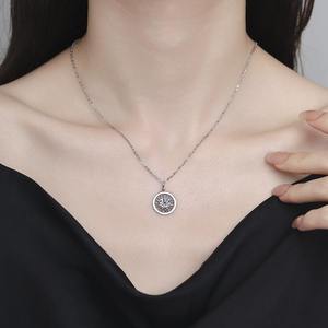 Collier en or blanc AMBER JEWELS pour femme, diamant de laboratoire taille brillant T-2970, style classique, usage quotidien, plaqué or 14 carats, IGI - Product Image 3