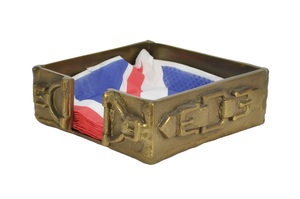 Support de serviettes décoratif antique, centre de table de luxe, porte-serviettes en métal artisanal avec design mors de cheval - Product Image 2