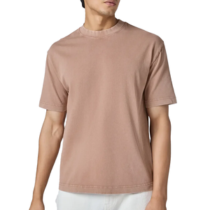 Camiseta de hombre de corte casual y regular con lavado ácido, logotipo personalizado, de secado rápido, de algodón teñido liso, fabricada en Pakistán - Product Image 1
