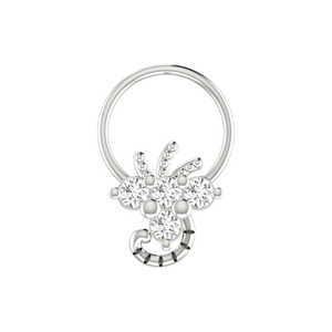 AJRETAIL – Piercing de nez ethnique floral en or 14 carats pour femme, avec diamant naturel 0,12 ct, bijou fin et élégant avec détails dorés - Product Image 3