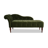Oliver Klassische Verstellbare Europäische Mid-Century Chaiselongue Hochwertige Mahagoni-Holz Stoffpolsterung Wohnzimmer