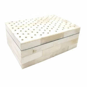 Caja de joyería cuadrada con incrustaciones de hueso, caja de almacenamiento multiusos, caja de recuerdo decorativa para accesorios de joyería - Product Image 5