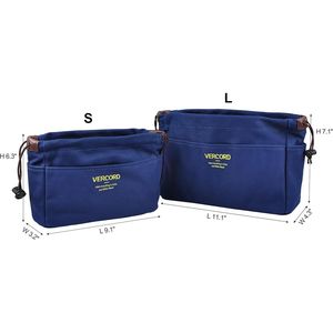 Organizer per Borsa Grande in Tela Blu Navy con 10 Tasche, Inserto Robusto per Borsa, Accessorio per Borse - Product Image 3