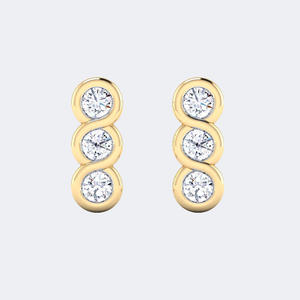 0.70CTW, Redondos, con bisel, tipo stud lineal, pendientes colgantes / pendientes lineales - Product Image 1