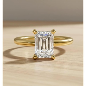 1 CT Emerald Cut Lab Grown <b>Diamond</b> <b>Ring</b> in 14K Gold for Women | Luxury Engagement Wedding <b>Ring</b> | Bridal <b>Diamond</b> Jewelry - Product Image 1