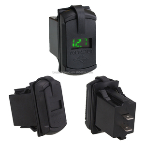 BROSintl Button Style <b>12V</b> 24V Dual USB 5V 4.2A USB Charger <b>Socket</b> with Voltmeter - Product Image 3