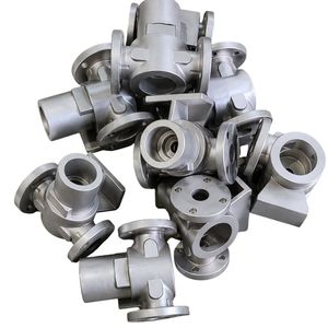 Cuerpo de válvula multipuerto con bridas de acero inoxidable, fundido por cera perdida, para control de fluidos industriales, hardware metálico de precisión. - Product Image 1