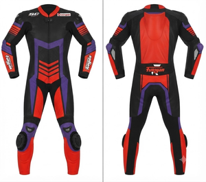 Traje de Carreras Personalizado para Hombre en Cuero Vacuno/Canguro, Mono de Una Pieza con Armadura de Nivel 2 CE, Hecho a Medida, Protección OEM - Product Image 1