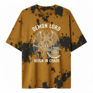 Camiseta de hombre con efecto lavado ácido, tela de algodón suave, corte relajado, perfecta para moda urbana informal y uso diario. - Product Image 1