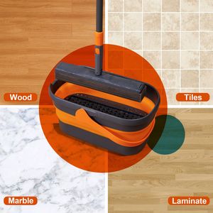 Kit Secchio Pieghevole e Mop con Spugna - Sistema di Pulizia Pavimenti Senza Mani per Casa, Pulizia e Conservazione del Secchio - Product Image 5