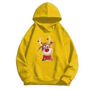 เสื้อฮู้ดดี้โอเวอร์ไซส์สำหรับผู้หญิง แขนยาว ผ้าฟลีซ เหมาะสำหรับฤดูใบไม้ร่วงและฤดูหนาว มีกระเป๋า - Product Image 1