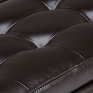 Panca contenitore Cosmopolitan Tanners Brown con fondo aperto, elegante sgabello e ottoman. - Product Image 6