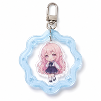 Pendentif shaker personnalisable en acrylique sur le thème de l'anime avec technique d'impression pour les selfies de bébés et d'animaux de compagnie
