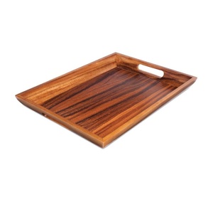 Stylish Wooden <b>Tray</b> With Smooth Finish For Serving Tea Coffee <b>Snacks</b> And Decorative Display In Living Room - Product Image 1