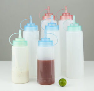 <b>Squeeze</b> <b>Bottle</b> <b>Plastic</b> 450ml Cylinder Shape Screw Cap Lid BPA Free for Sauce Storage Food Use - Product Image 4