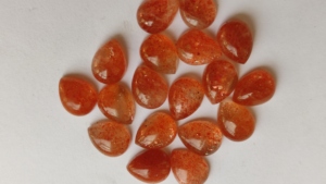 Pierres précieuses en pierre de soleil naturelle, forme poire, cabochon, 6x8mm à 12x16mm, dos plat lisse, lot en gros pour la fabrication de bijoux - Product Image 5