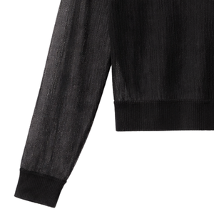 Cárdigan de punto transparente para mujer, estilo Eden, ligero, con botones al frente, semitransparente, manga larga, para verano, estilo superpuesto, ajuste ceñido - Product Image 5