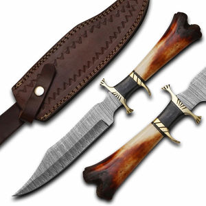 Cuchillos Bowie Hechos a Mano de Acero Inoxidable, Herramienta de Supervivencia para Exteriores, Cuchillos Bowie de Caza con Hoja Fija, Cuchillo para Acampar al Aire Libre - Product Image 1