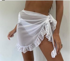 Bride Embroidered Sheer Beach <b>Sarong</b> Elegant Lace Swimsuit Cover Up for Honeymoon Vacation - Product Image 3
