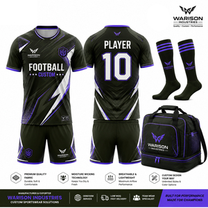 Elite Black Gold Football Jersey Set Custom Soccer Team Uniform With Matching Socks And Sports Bag Football Training Kit - Product Image 4