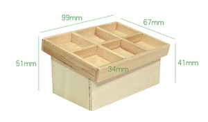 Mini estantería de madera con seis compartimentos, vitrina, organizador de frutas y verduras para casa de muñecas, bandeja para coleccionables de arte, para mayores de 14 años - Product Image 5