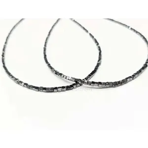 Natural Black Diamond <b>Cube</b> 1.5-2.5 mm Faceted 16-Inch Geometric Strands Box Diamond - Product Image 3