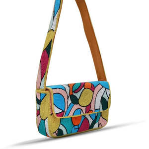 Bolsos de Mano Artesanales de Lujo de la India, Forma de Baguette, Hechos a Mano, con Cuentas de Vidrio Multicolores, Bolsos de Mano Casuales y Duraderos, Bolsos Promocionales - Product Image 2