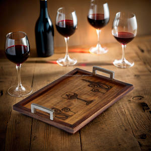 Plateau de rangement en bois d'acacia nordique à succès, plateau rectangulaire en bois pour le petit-déjeuner, les fruits, le thé, les desserts, les gâteaux, par FWE - Product Image 6