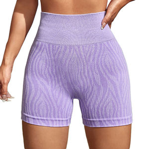 กางเกงขาสั้นกีฬาระบายอากาศ แห้งเร็ว ยืดหยุ่นสูง เหมาะสำหรับออกกำลังกาย ฟิตเนส โยคะ แบบไร้ตะเข็บ เอวสูง - Product Image 4