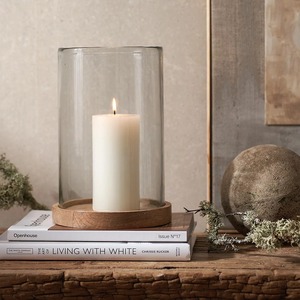 Nuevo diseño de portavelas de madera de mango, soporte para velas navideñas, portavelas de madera tipo huracán - Product Image 1