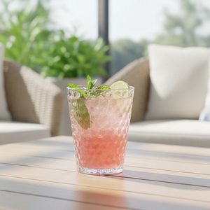 [Holar] Taiwan Made Luxury Glass-Like Clarity Diamond Embossed Design 13oz <b>Plastic</b> <b>Drinking</b> <b>Cups</b> for Bars Cafes Outdoor - Product Image 5