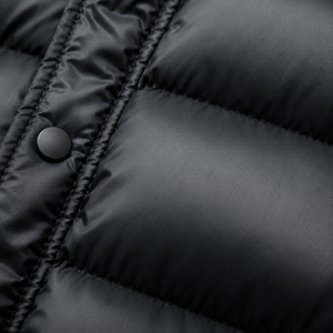 OEM Custom Black Hooded Puffer <b>Jacket</b> Men's Winter <b>Waterproof</b> Windproof <b>Padded</b> Coat Private Label Embroidered Zipper Front - Product Image 3