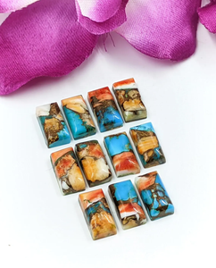 หินมุกคุณภาพ AAA สีเขียวขุ่นทรงบาแกตต์ขนาด 12*6 มม. พลอยธรรมชาติ 100% สำหรับทำเครื่องประดับ ราคาขายส่ง - Product Image 1