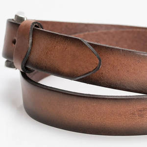 Cinturón de Cuero Hecho a Mano con Detalles Cosidos, Cinturón de Cuero Estilo Occidental con Patrones Grabados, Cinturón de Cuero Trenzado - Product Image 3