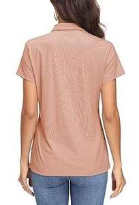 Polo de golf pour femme, coupe ajustée, manches courtes, 100% coton, col en V, haute qualité, prix avantageux, personnalisable avec logo. - Product Image 2