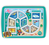 Assiette à dîner rectangulaire classique en mélamine pour bébé, motif dessin animé, lavable au lave-vaisselle, non toxique, usage domestique pour les tout-petits, vente en gros