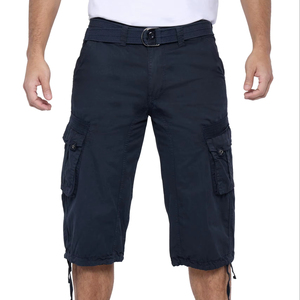 Shorts de jogging décontractés pour hommes, 100 % polyester, taille élastique, séchage rapide, style streetwear, multi-poches cargo, personnalisables - Product Image 1