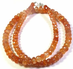 Collier en pierre de soleil naturelle, facettes rondes étincelantes 5-9 mm, 16 pouces, perles arc-en-ciel africaines de qualité supérieure - Product Image 4