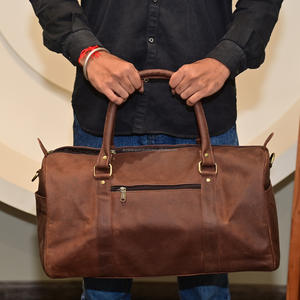 High Quality Vintage Full Grain Genuine Leather Duffel <b>Bag</b> Custom Cowhide Leather Large Capacity <b>Overnight</b> Travel Luggage <b>Bags</b> - Product Image 3