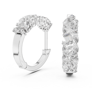 Juego de Aretes de Aro con Diamantes Cultivados en Laboratorio, Corte Fantasía, Oro Amarillo de 18 Quilates, Baño de Rodio, Certificación IGI, Piedra Lateral de 0.8 Quilates, Uso Diario - Product Image 5