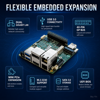 Carte de développement AAEON up Squared N3350 X86 en stock, 4 Go LPDDR4, 32 Go EMMC, double LAN Gigabit, Win10, faible consommation avec adaptateur 5V 5A