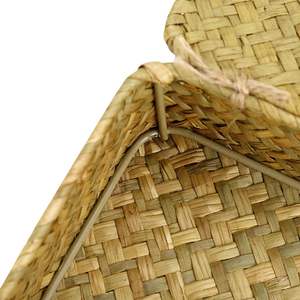 Ensemble de 2 paniers de rangement tressés en jonc de mer rustique, écologiques et de haute qualité, avec couvercle, collection Printemps, couleur personnalisable, multi-usages - Product Image 2