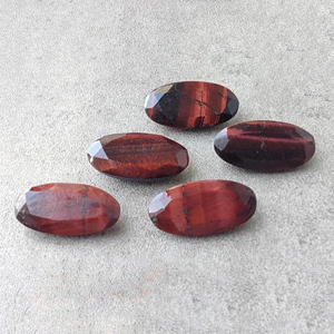 Natural <b>Red</b> Tiger Eye Faceted Cut Oval Shape Calibrated Loose Gemstone for Jewelry Making All Sizes Available - Product Image 1
