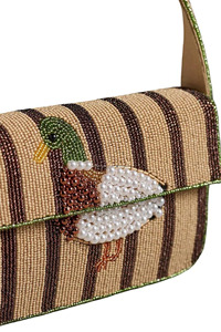 Stud Beaded Lady <b>Shoulder</b> Handbag Luxury Geometric Embroidery Custom Fashion Party Evening Designer Single <b>Strap</b> Hoop Closure - Product Image 3